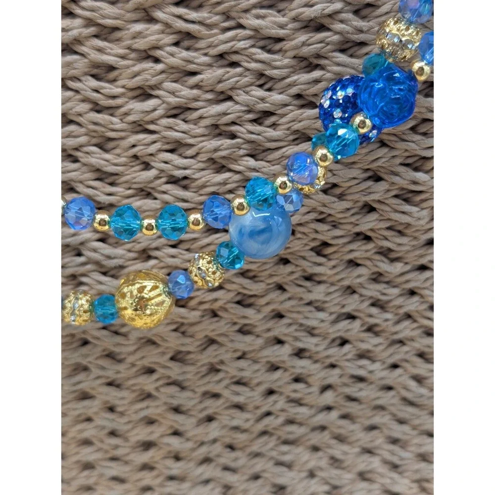 Blue & Gold Dragon Purse/Phone‎ Charm Beaded Handbag Accessory Jewelry Charm NEW